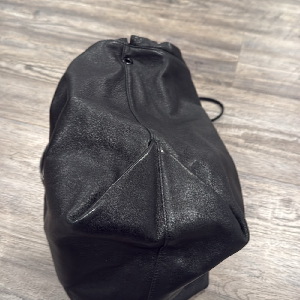 YSL Saint Laurent Teddy Bucket Bag Leather Logo Drawstring Crossbody + Pouch - Picture 13 of 16